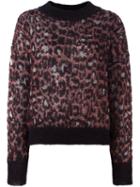 Isabel Marant 'jasper' Leopard Print Jumper, Women's, Size: 38, Black, Mohair/wool/polyester/polyamide