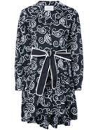 Alexis Embroidered Wrap Mini Dress - Black