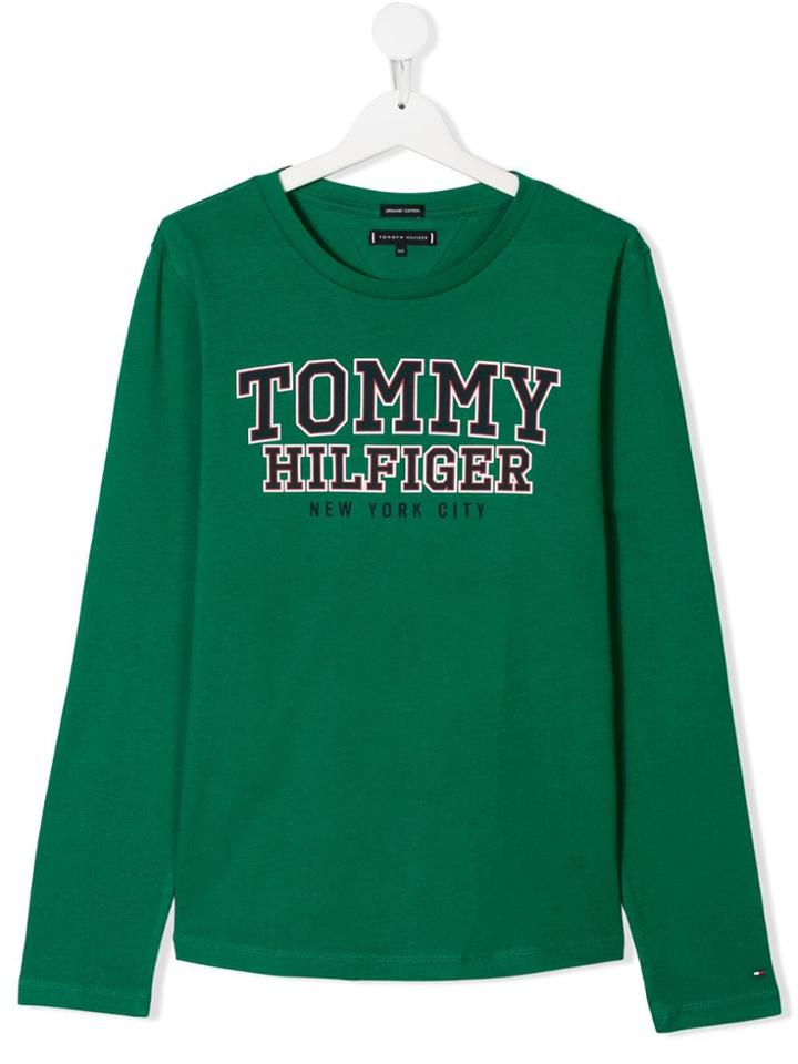 Tommy Hilfiger Junior Teen Logo Print T-shirt - Green