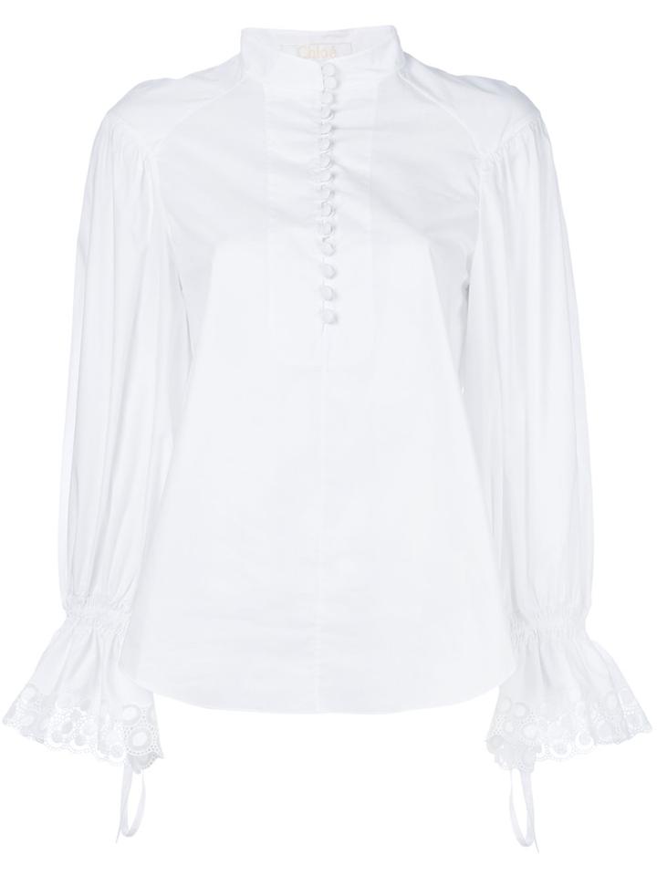 Chloé Poet Sleeve Blouse - White