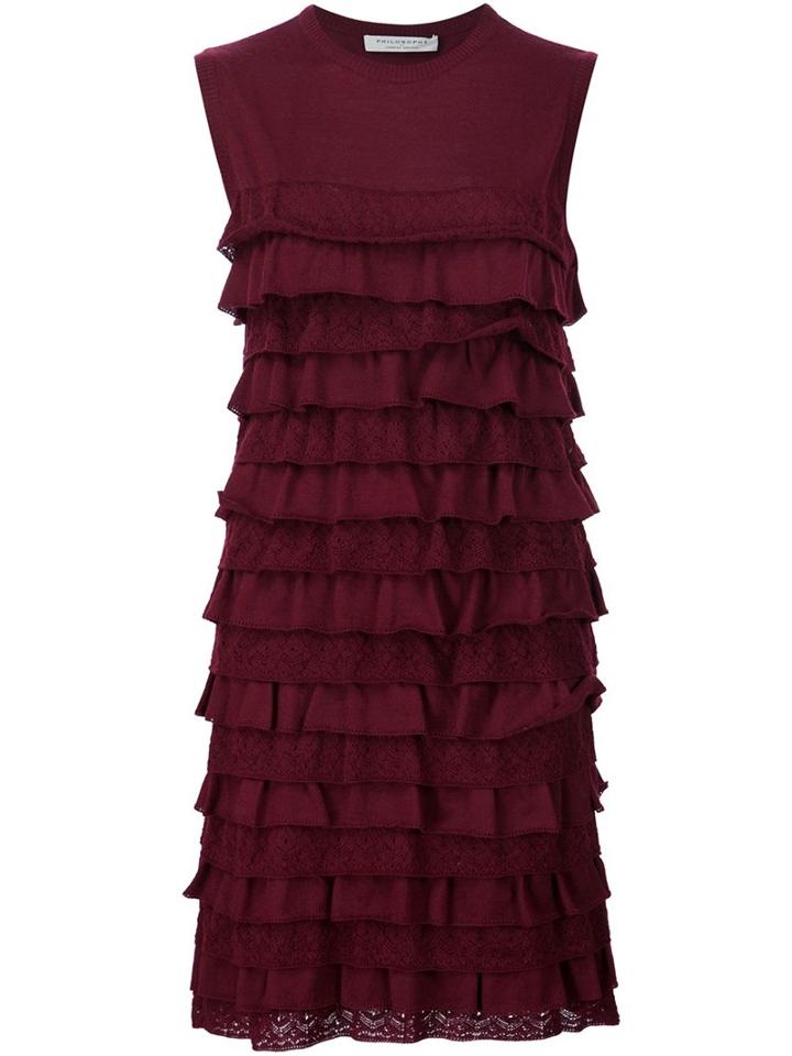 Philosophy Di Lorenzo Serafini Ruffled Sleeveless Dress