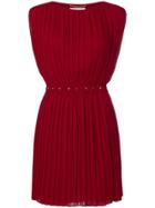 Saint Laurent Short Pleated Dress - Red