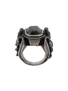 Alexander Mcqueen Tarnished Jewelled Ring - Grey