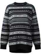 Alexander Wang Fair Isle Knit Jumper, Women's, Size: Xs, Black, Viscose/cashmere/wool