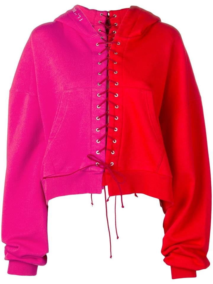 Unravel Project Terry Lace-up Hoodie - Pink