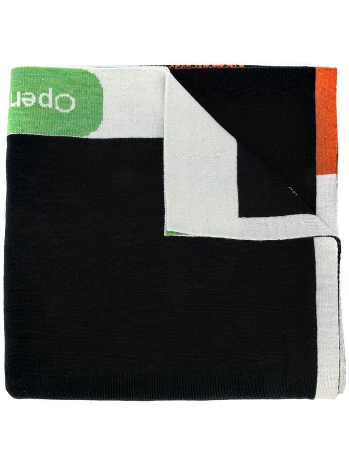 Bernhard Willhelm Knitted Patterned Scarf - Black