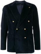 Tagliatore Double Breasted Corduroy Jacket - Blue