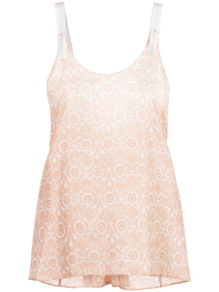 Helmut Lang Floral Print Top, Women's, Size: Small, Yellow/orange, Silk/viscose