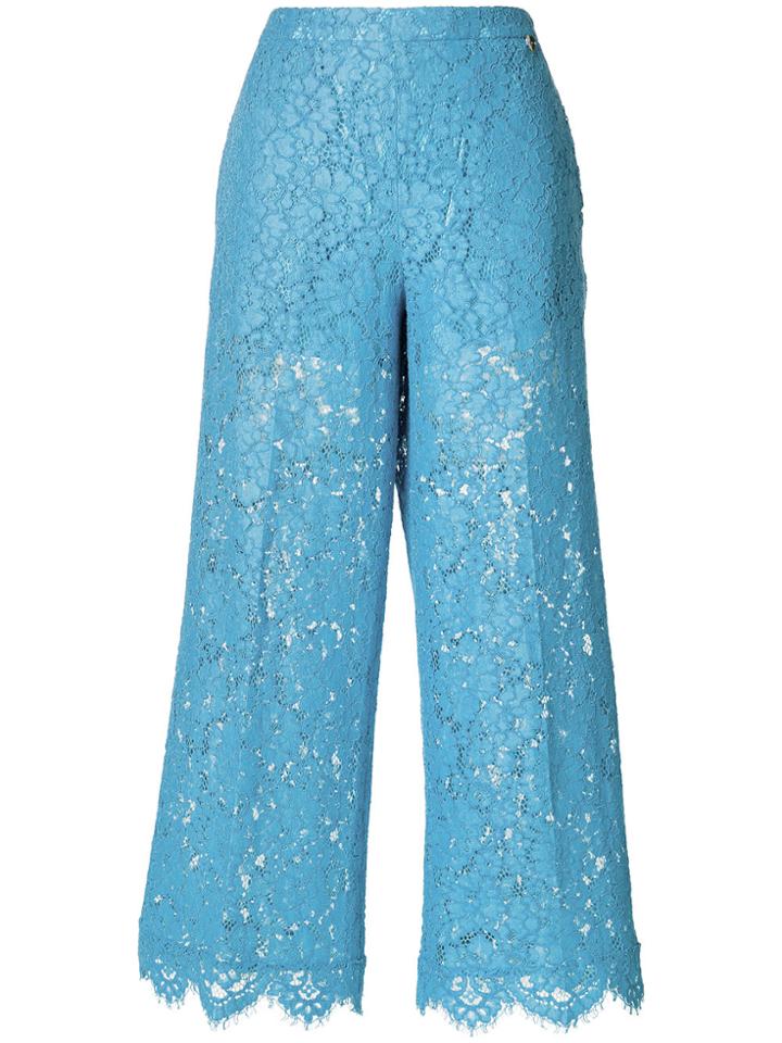 Twin-set Flared Cropped Trousers - Blue