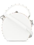 Bertoni 1949 Round Crossbody Bag, Women's, White, Calf Leather