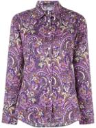 Etro Paisley Print Shirt, Women's, Size: 42, Pink/purple, Cotton/spandex/elastane