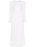 Batsheva Prairie High-neck Midi Dress - White