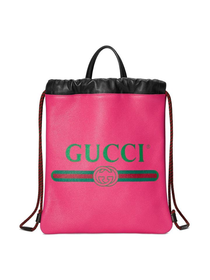 Gucci Gucci Print Small Drawstring Backpack - Pink