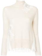 Onefifteen Floral Lace Panel Top - Brown