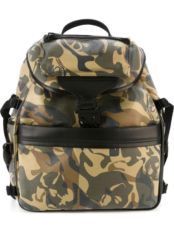 Alexander Mcqueen Tech Backpack, Green, Calf Leather/polyester