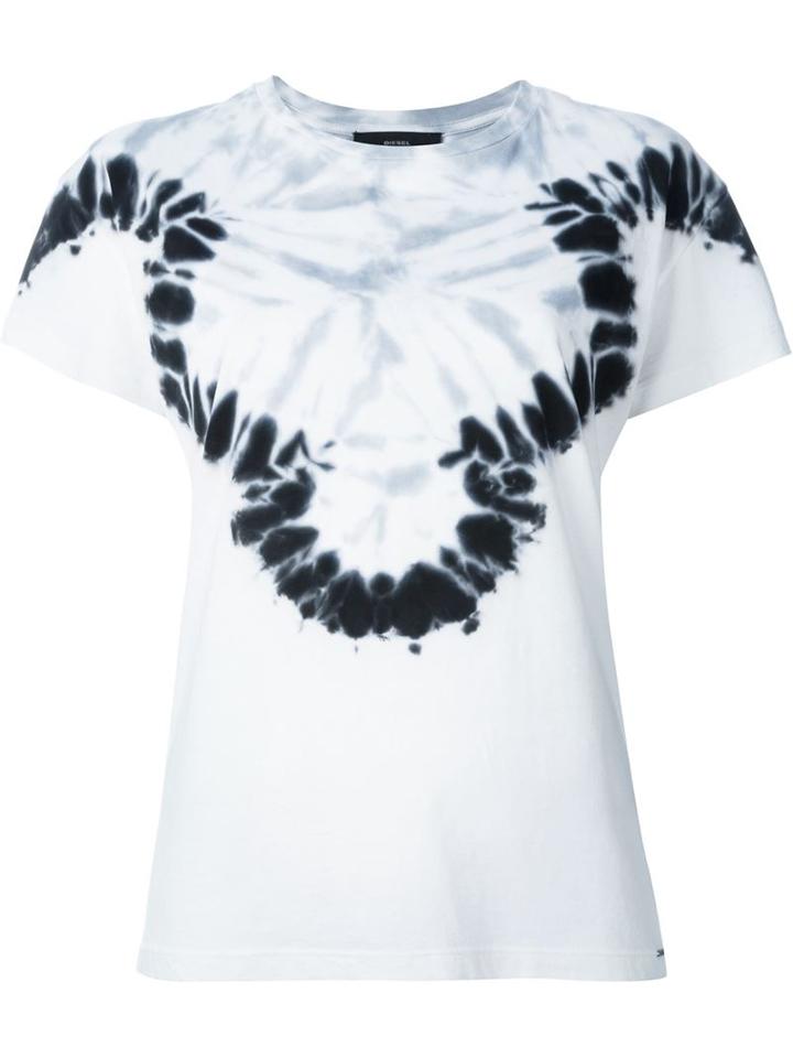 Diesel Tie-dye T-shirt, Women's, Size: S, White, Cotton