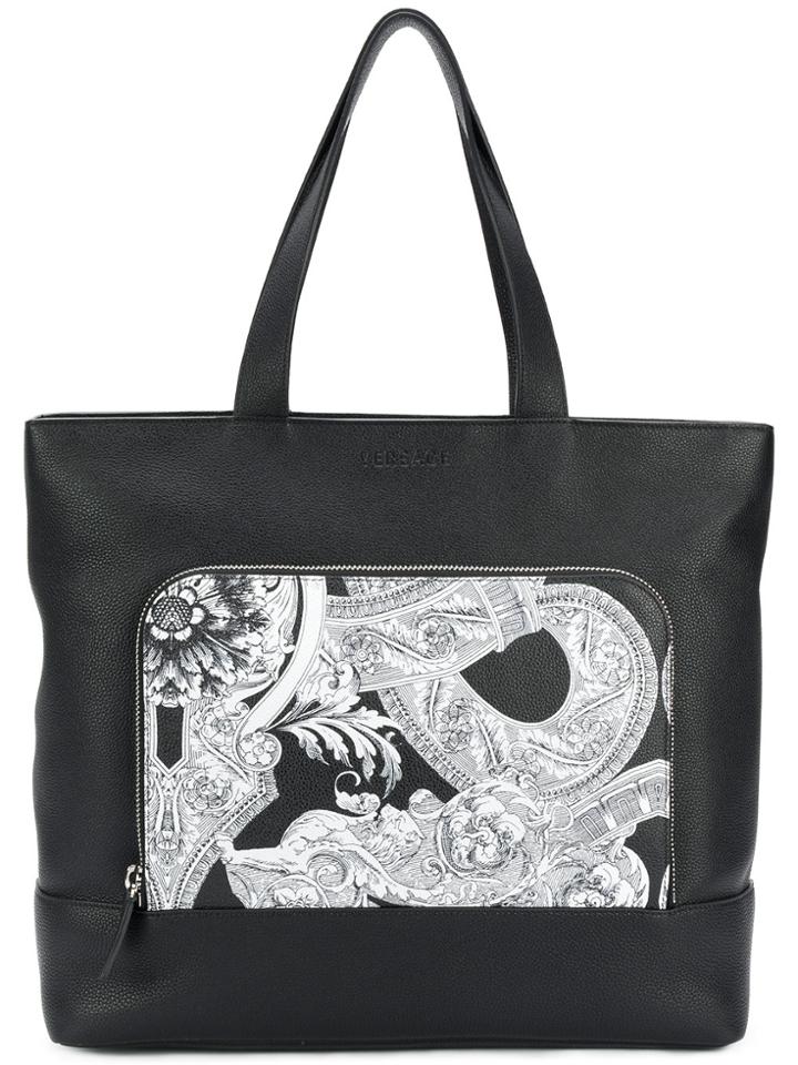 Versace Barocco Istante Tote Bag - Black