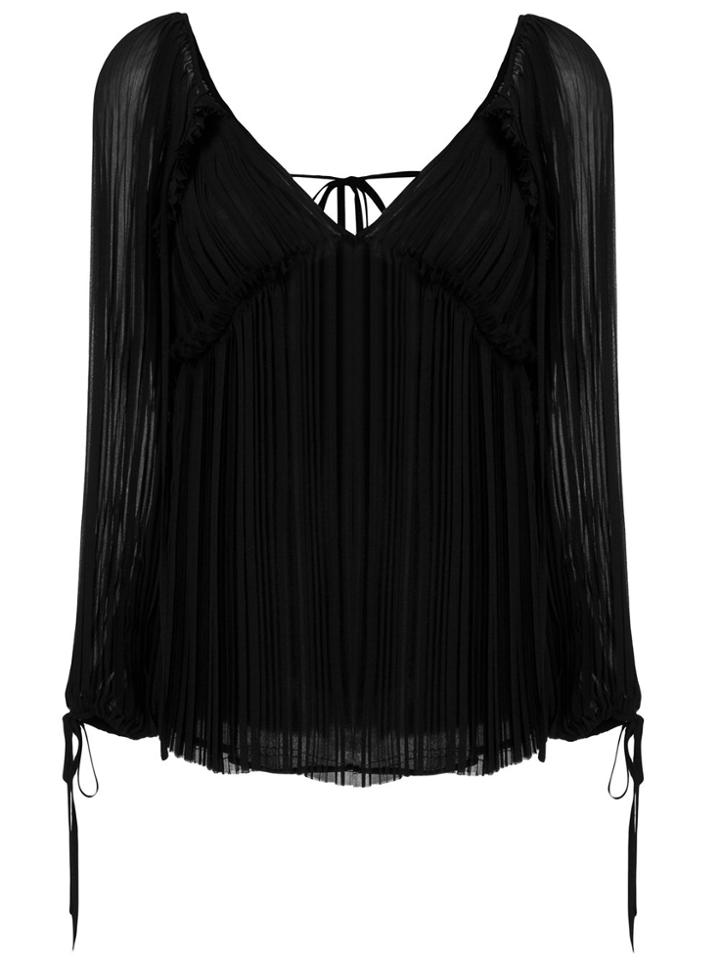 P.a.r.o.s.h. Pleated V-neck Blouse - Black