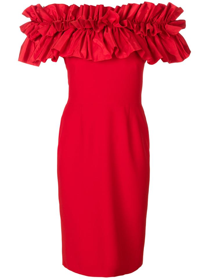 Alexander Mcqueen Ruffled Dress - Red