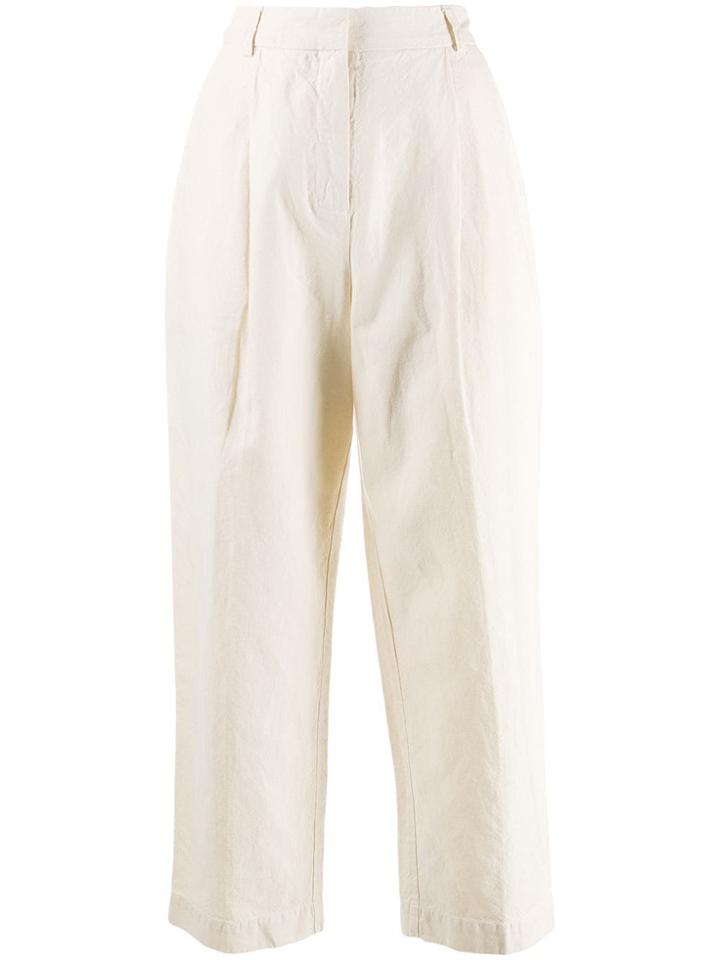 Ymc Plain Cropped Trousers - Neutrals