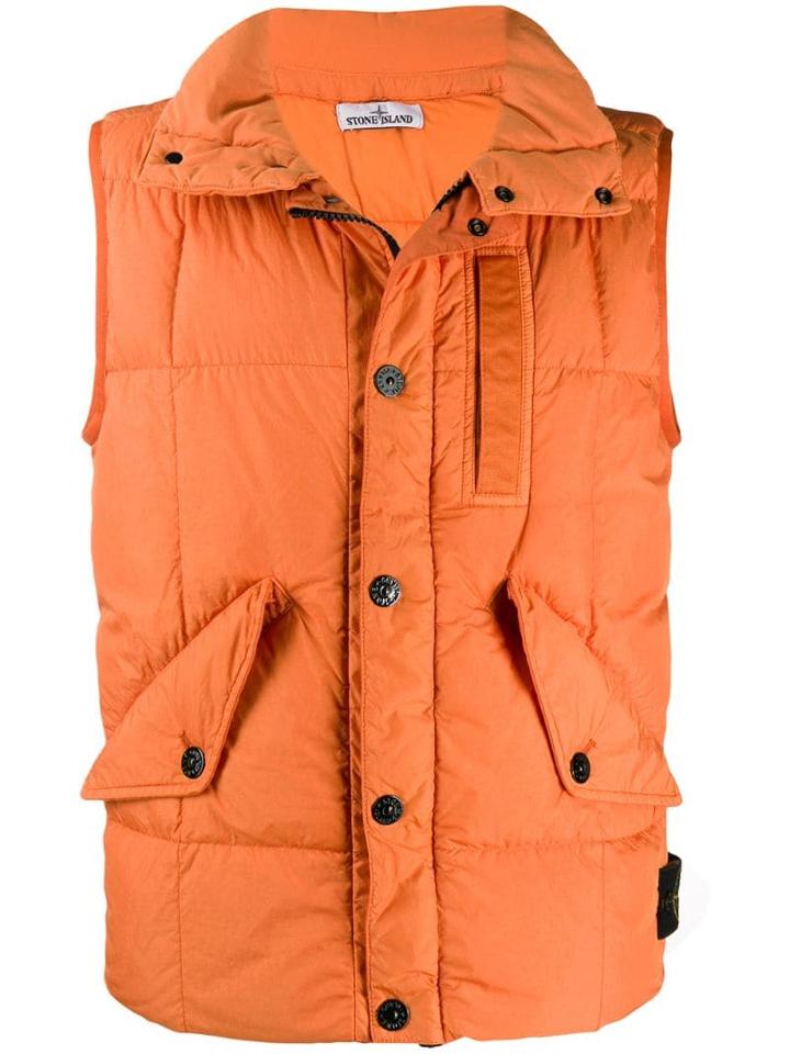 Stone Island Padded Gilet Jacket - Orange