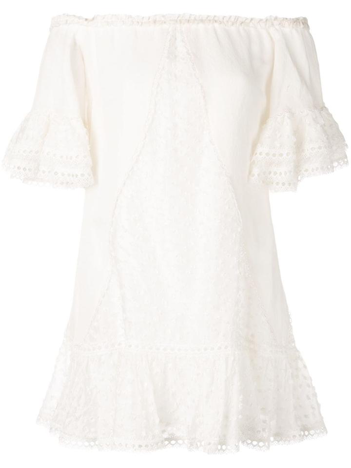 Alexis Norrina Lace-panelled Dress - White