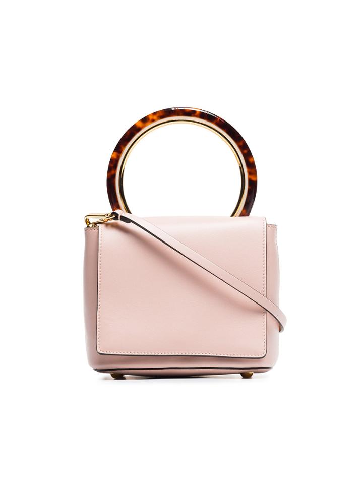 Marni Pink Pannier Leather Resin Handle Crossbody Bag - Pink & Purple