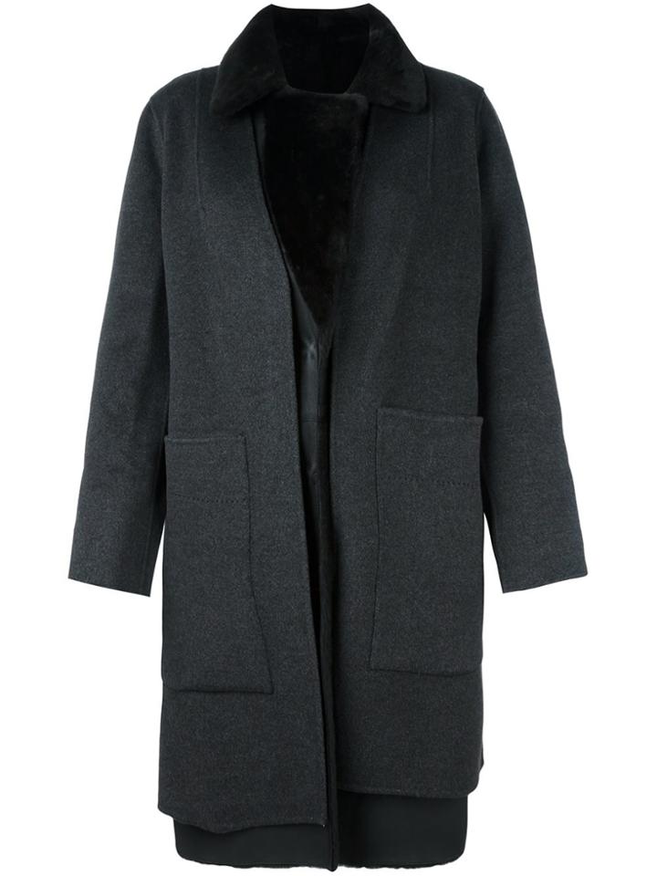 Yves Salomon Reversible Coat - Grey