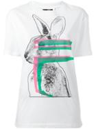 Mcq Alexander Mcqueen Glitch Bunny Print T-shirt, Women's, Size: Small, White, Cotton