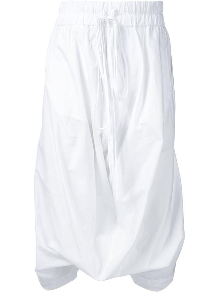 Julius Draped Drop Crotch Shorts, Men's, Size: 1, White, Cotton/viscose