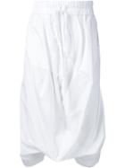 Julius Draped Drop Crotch Shorts, Men's, Size: 1, White, Cotton/viscose