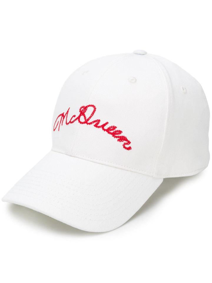 Alexander Mcqueen Logo Baseball Cap - White