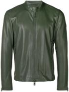 Emporio Armani Perforated Faux Leather Jacket - Green