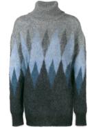 Junya Watanabe Intarsia Knit Sweater - Grey