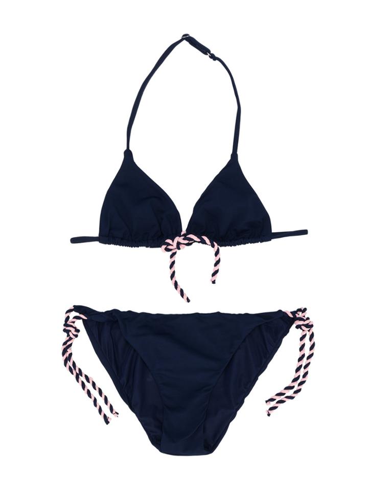 Mc2 Saint Barth Kids Teen Ope Detail Bikini - Blue