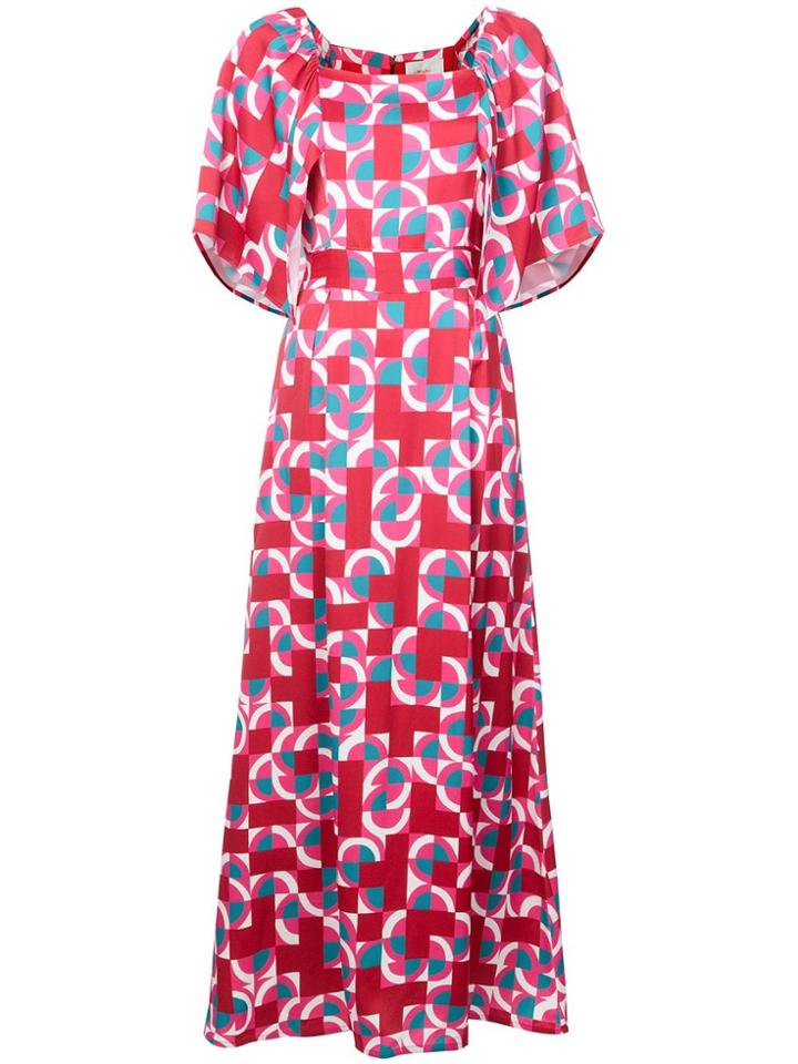 La Doublej Geometric Print Dress - Pink & Purple