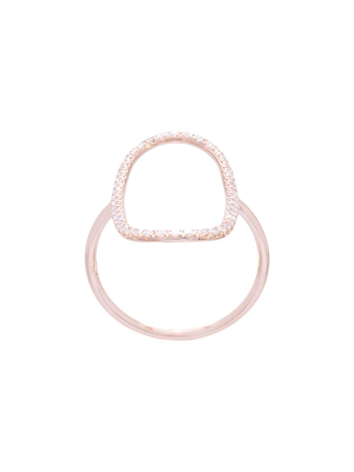Diane Kordas Diamond Oval Outline Ring - Metallic