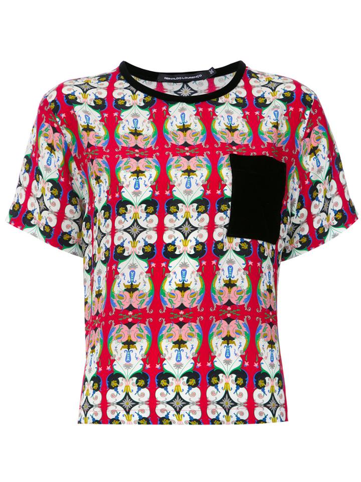Reinaldo Lourenço Printed Cropped Top - Red