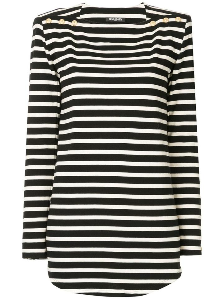 Balmain Striped Button Blouse - Unavailable