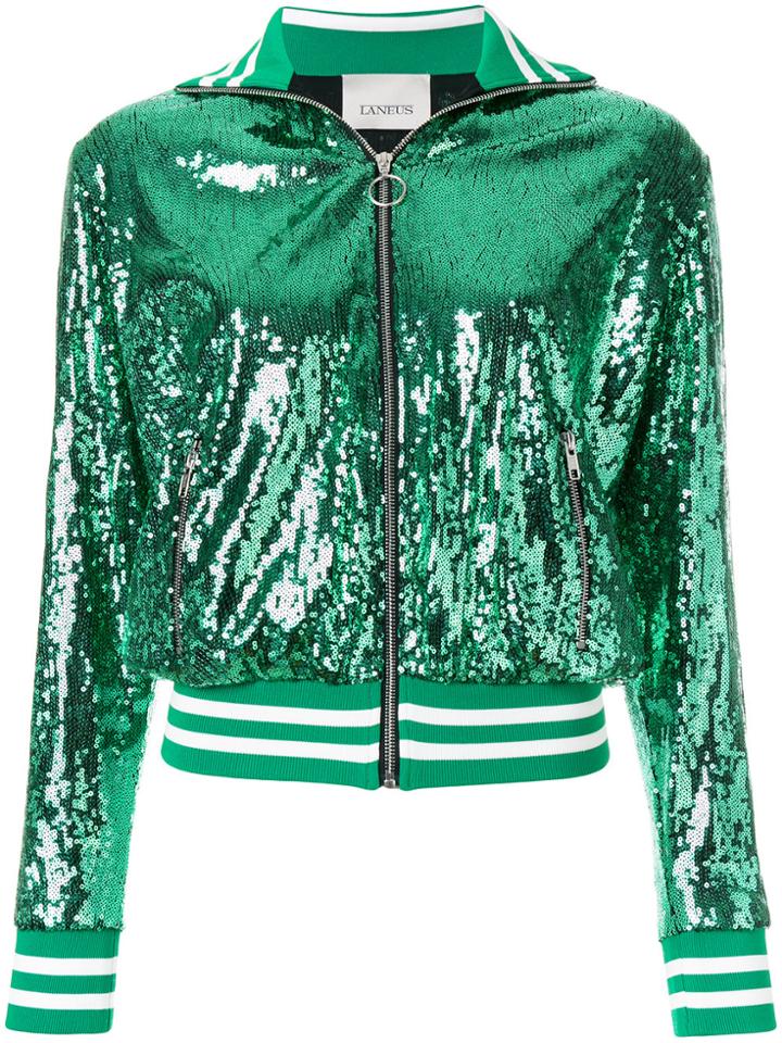 Laneus Paillette Bomber Jacket - Green