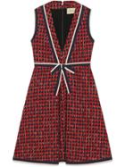 Gucci Geometric Tweed Dress - Red