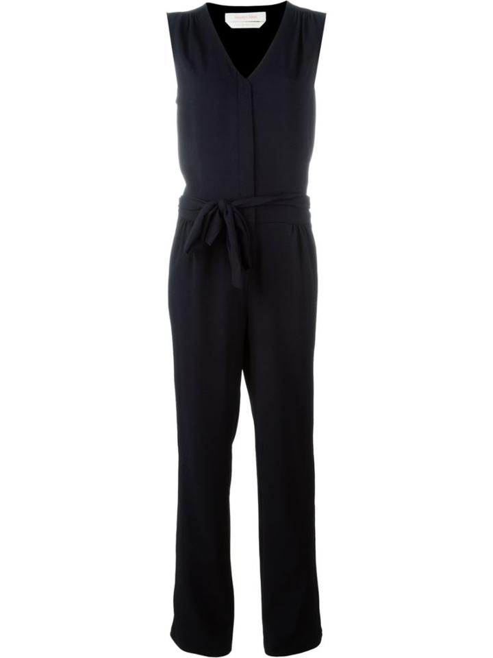 See By Chloé Belted Sleeveless Jumpsuit, Women's, Size: 38, Blue, Polyester/spandex/elastane/cotton