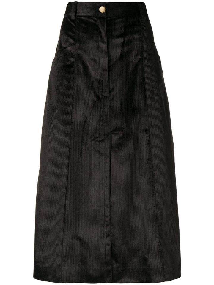 Nina Ricci A-line Midi Skirt - Black