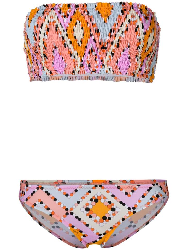 Emilio Pucci Printed Bandeau Bikini - Yellow & Orange