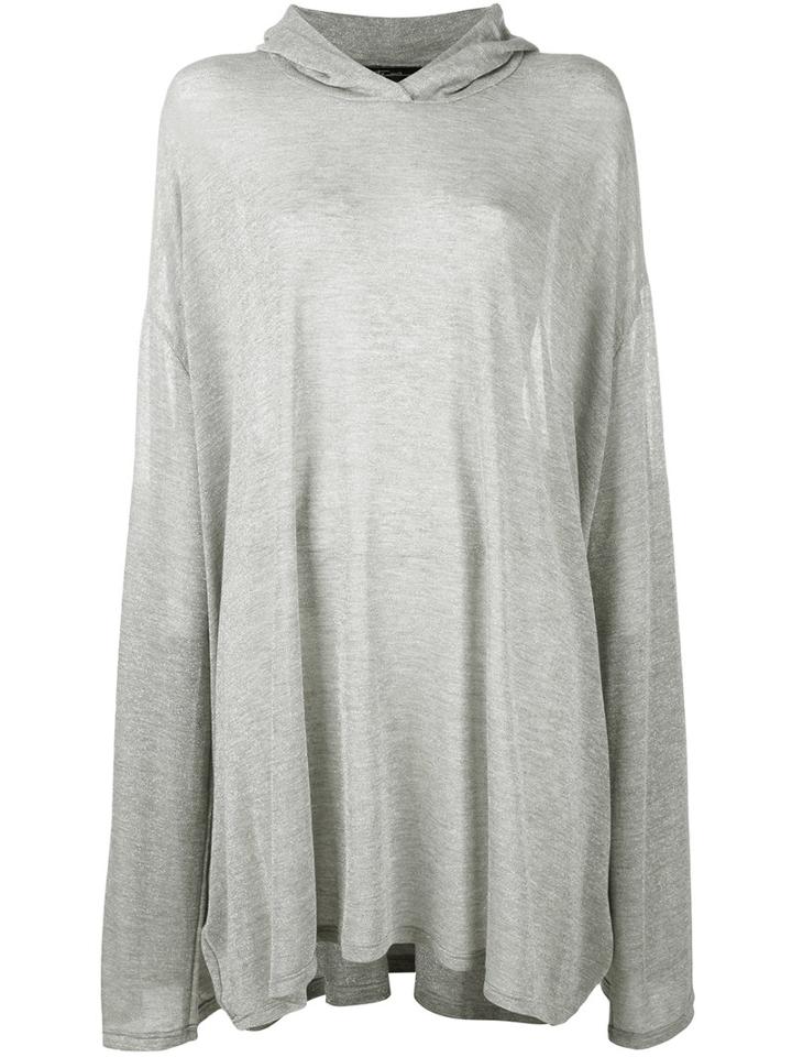 Oversize Hooded Top - Women - Polyamide/polyester/spandex/elastane/viscose - One Size, Grey, Polyamide/polyester/spandex/elastane/viscose, Area Di Barbara Bologna