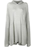 Oversize Hooded Top - Women - Polyamide/polyester/spandex/elastane/viscose - One Size, Grey, Polyamide/polyester/spandex/elastane/viscose, Area Di Barbara Bologna