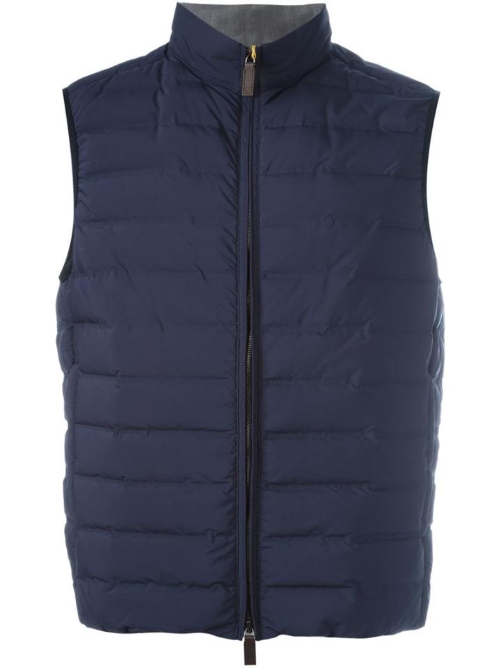 Canali Padded Gilet, Men's, Size: 54, Blue, Polyester/wool