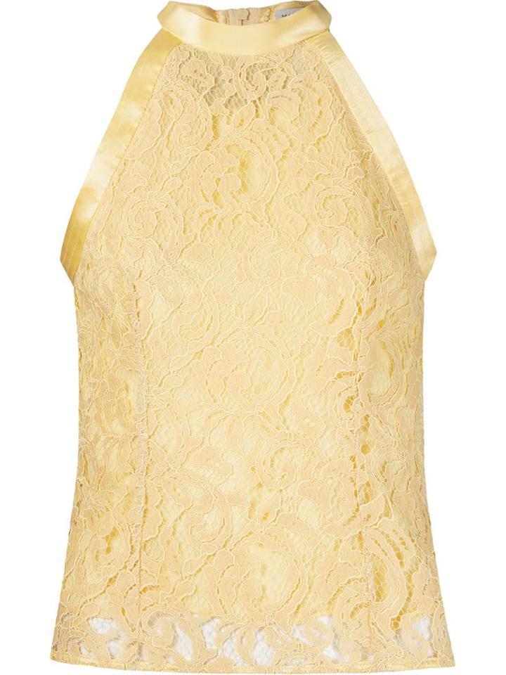 Martha Medeiros Marescot Lace Slim Blouse, Women's, Size: 36, Yellow/orange, Silk/cotton/polyamide/viscose