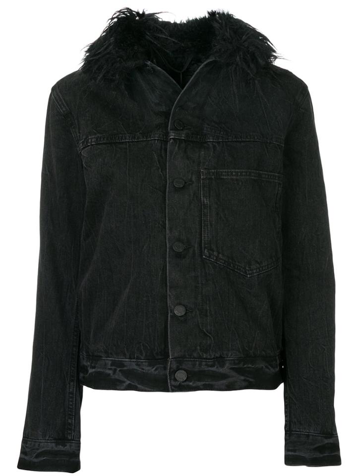 Helmut Lang Faux-fur Trim Jacket - Black