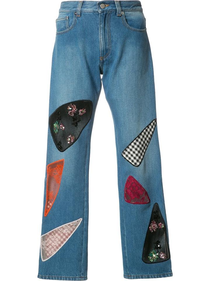 Christopher Kane Patchwork Jeans, Women's, Size: 25, Blue, Cotton